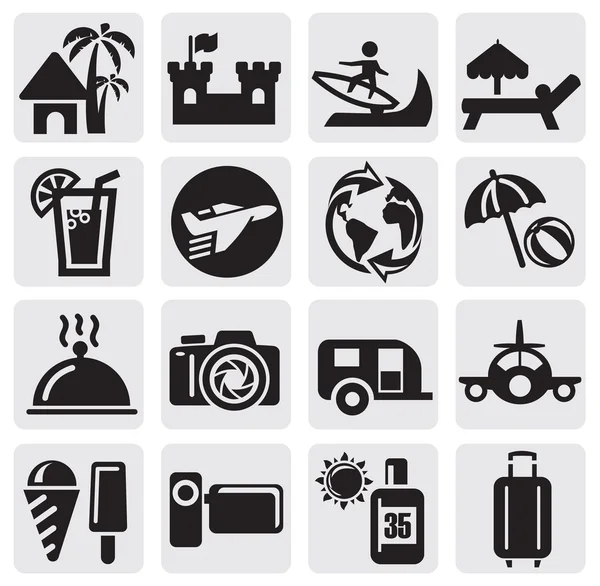 Turismo conjunto ícones — Vetor de Stock
