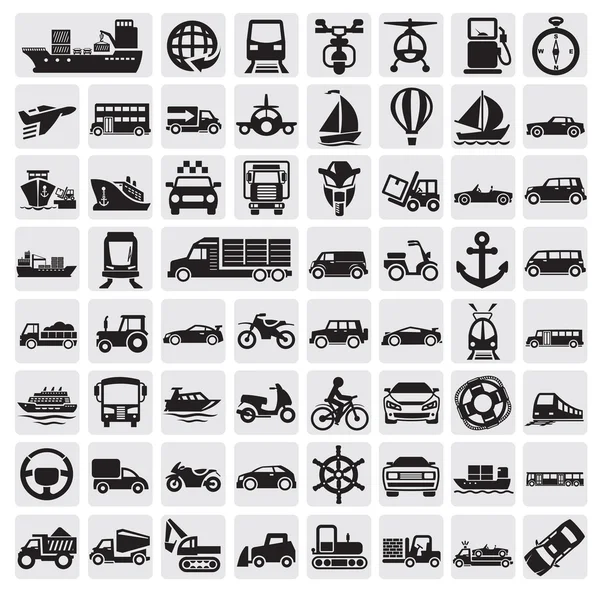 Grand ensemble d'icône de transport — Image vectorielle