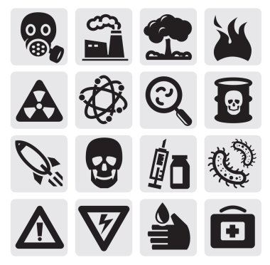 Pollution set clipart