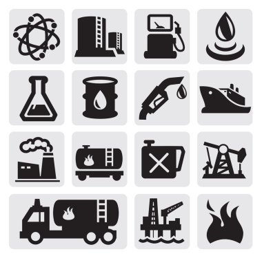 Oil and petrol icons clipart