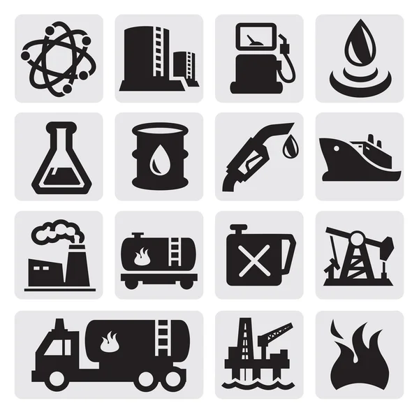 Symbole für Öl und Benzin — Stockvektor