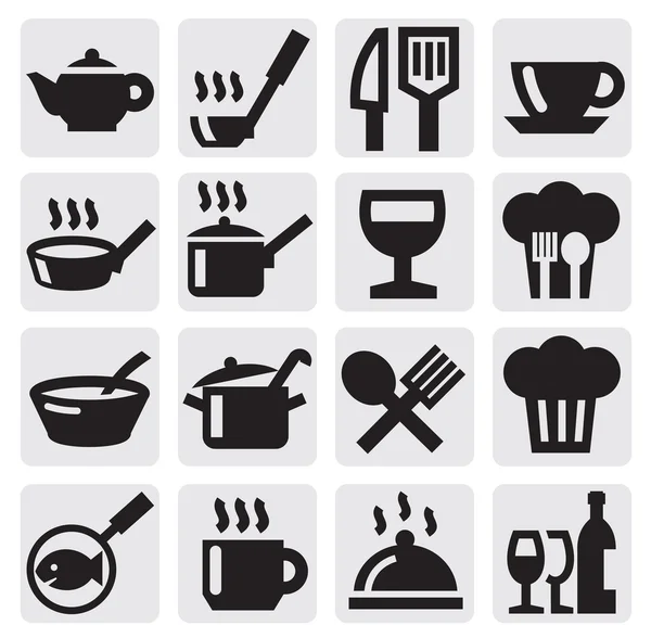 Iconos de restaurante, cafetería y bar — Archivo Imágenes Vectoriales