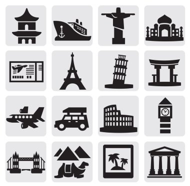 Travel and landmarks set clipart