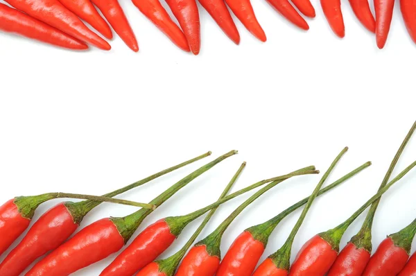 Red hot chili peppers border — Stock Photo, Image
