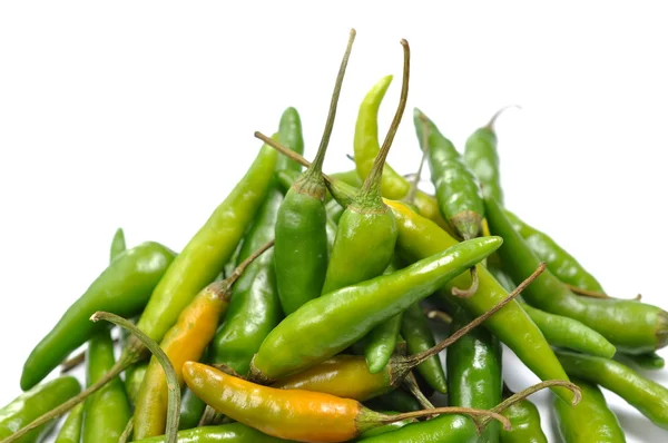Green hot chili peppers pattern — Stock Photo, Image
