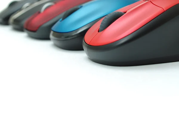Renkli kablosuz fareler — Stok fotoğraf