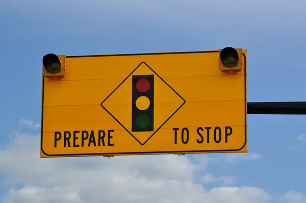 Prepare to stop traffic sign — Stock Photo, Image