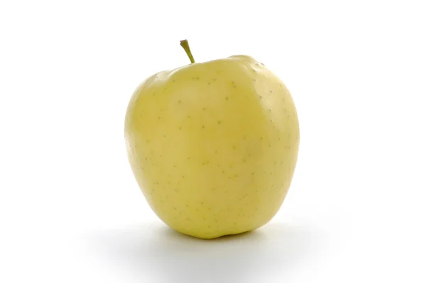 Złote jabłko na białym tle — Zdjęcie stockowe
