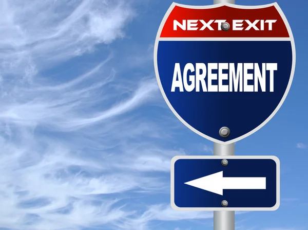Agreement road sign — Stock Photo, Image
