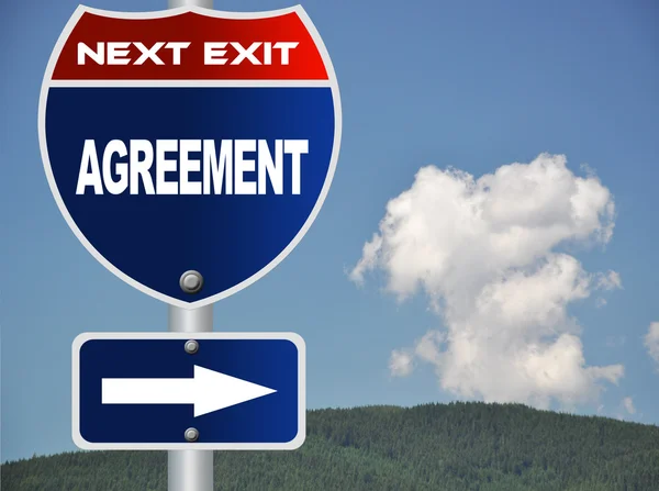 stock image Agreement road sign