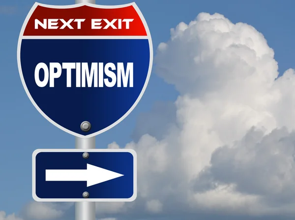Optimismus dopravní značka — Stock fotografie