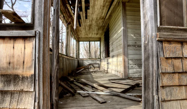 Interieur verlaten huis prairie — Stockfoto