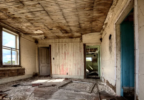 Interior abandoned house prairie — Zdjęcie stockowe