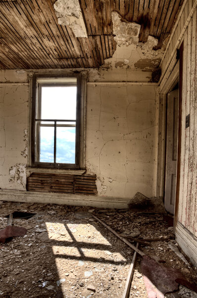 Interior abandoned house prairie