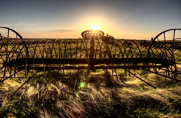 Antieke boerderij apparatuur hooi hark — Stockfoto
