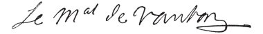 Signature of Sebastien Le Prestre or Seigneur de Vauban or Marqu clipart