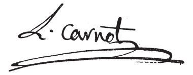 Signature of Lazare Nicolas Marguerite or Comte Carnot (1753-182 clipart