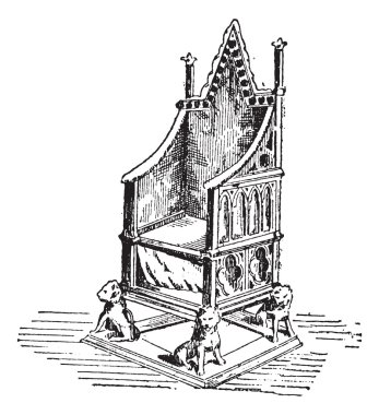 Throne, vintage engraving clipart