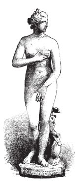 Venus of Medici or Medici Venus, vintage engraving. clipart