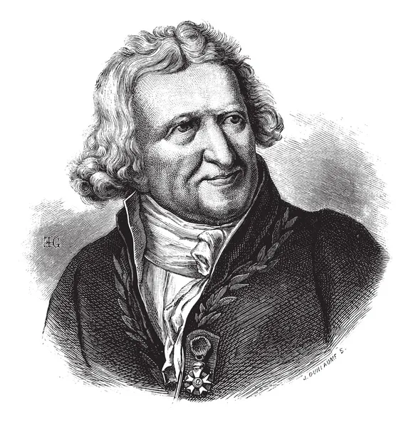 Antoine augustin parmentier, vintage gravírování. — Stockový vektor