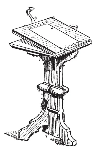 Pedestal Table, vintage engraving — Stock Vector