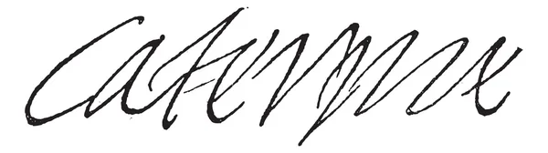 Underskrift av catherine de medici, drottning av Frankrike, hustru till Henrik — Stock vektor