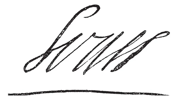 Handtekening van Lodewijk XIV van Frankrijk, louis de grote of Zonnekoning, koning van f — Stockvector