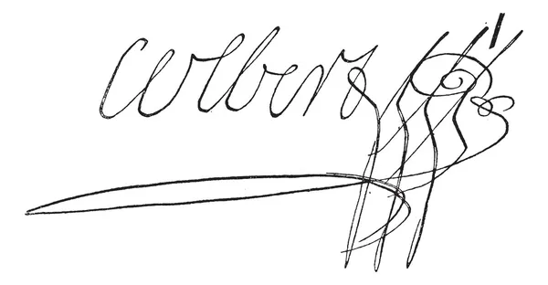 Подпись Марии-Анны Шарлотты Кордей д "Армон или Шарлотты — стоковый вектор