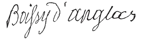 Handtekening van francois antoine de boissy d'anglas (1756-1826), vi — Stockvector