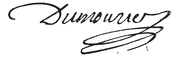 Підпис Шарль Франсуа perier dumouriez (1739-1821), Вінт — стоковий вектор