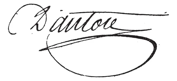 Firma de Georges Jacques Danton (1759-1794), grabado vintage — Vector de stock