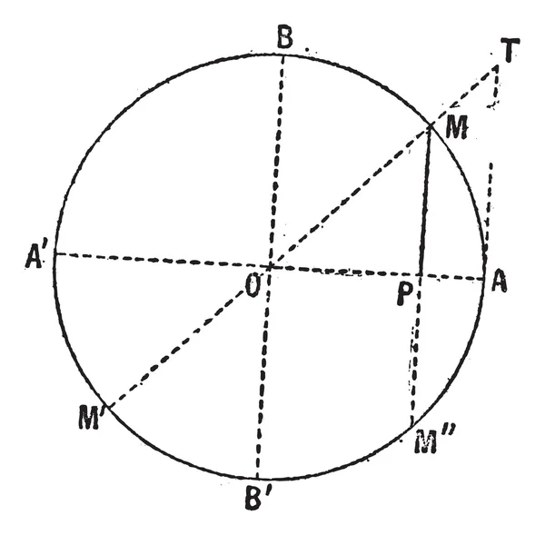 Sinüs işlevi Diyagram (matematik) vintage oyma — Stok Vektör