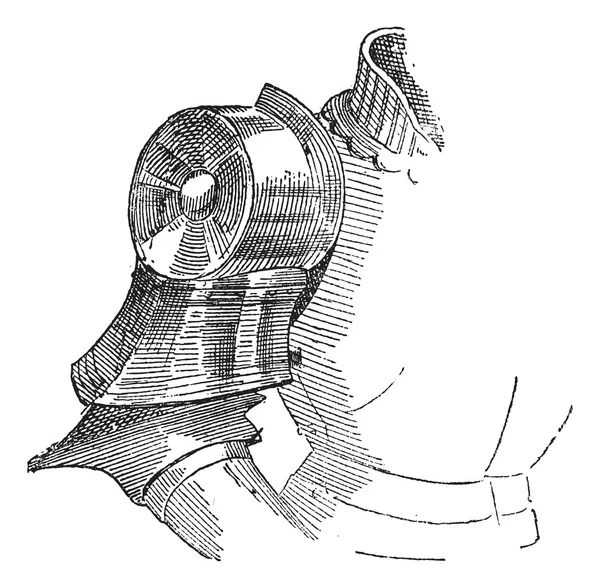 Chapas, armadura de hombro, grabado vintage . — Archivo Imágenes Vectoriales