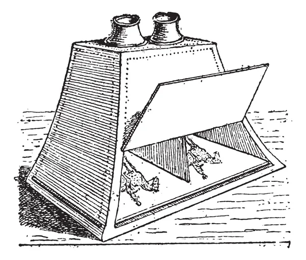 Estereoscopio, grabado vintage . — Archivo Imágenes Vectoriales