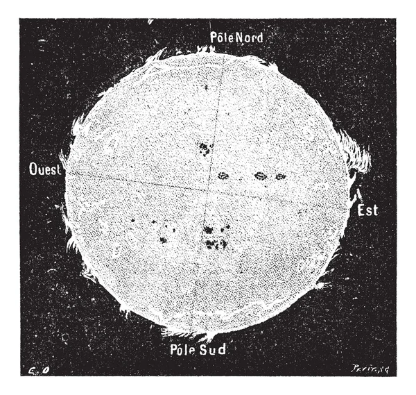 Винтажная гравировка Солнца — стоковый вектор