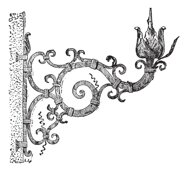 Итальянский факел, винтажная гравировка . — стоковый вектор