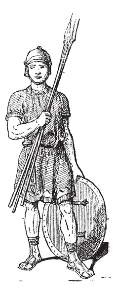 Римские велиты, винтажная гравировка . — стоковый вектор