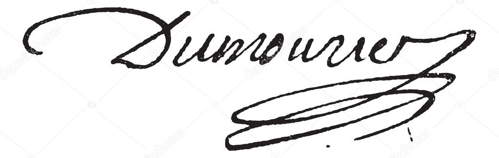 Signature of Charles-Francois Perier Dumouriez (1739-1821), vint