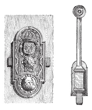 Lock, vintage engraving clipart