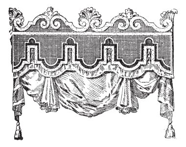 Valance, vintage engraving. clipart