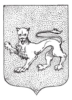 Leopard Coat of Arms, vintage engraving clipart