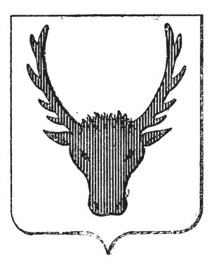 Moose Coat of Arms, vintage engraving clipart