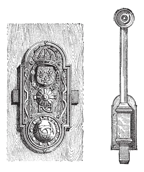Lock, vintage engraving — Stock Vector
