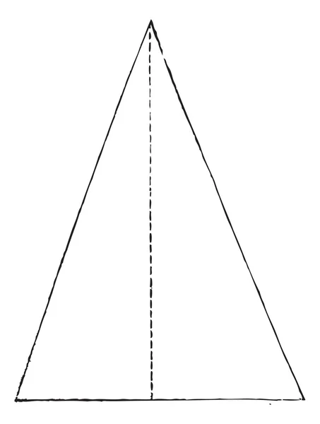 İkizkenar üçgen, antika gravür. — Stok Vektör
