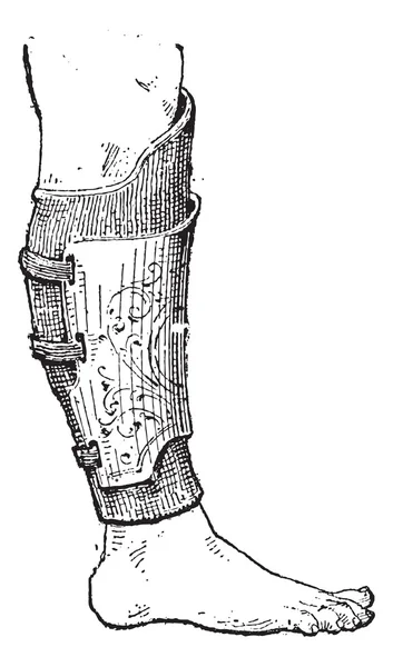 Almohadilla (armadura), grabado vintage . — Vector de stock