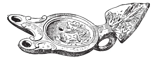 Греческая свеча Holder, винтажная гравировка — стоковый вектор