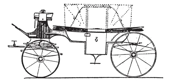 Barnvagn, vintage gravyr — Stock vektor