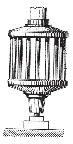 Mechanical Lantern, vintage engraving. — Stock Vector