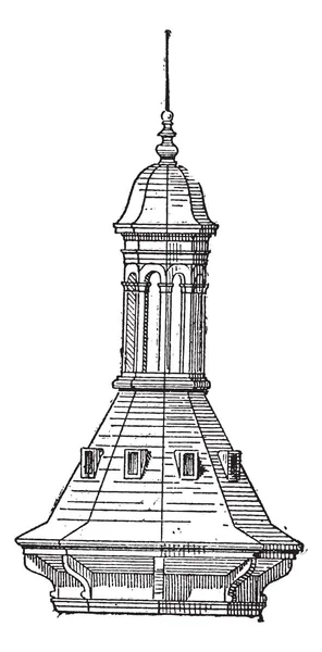 Skylight церкви Святого Євстафія в Парижі, vintage гравіювання. — стоковий вектор