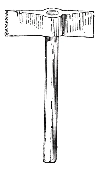 Зубчатый молоток, винтажная гравировка — стоковый вектор
